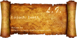 Loisch Ivett névjegykártya